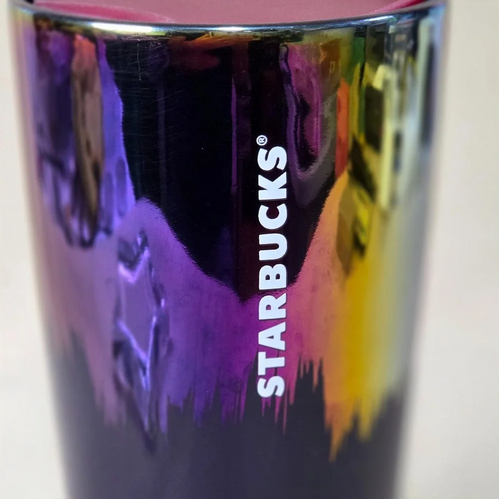 Starbucks 2020 Aurora Rainbow Oil Slick Iridescent 12oz Ceramic Tumbler